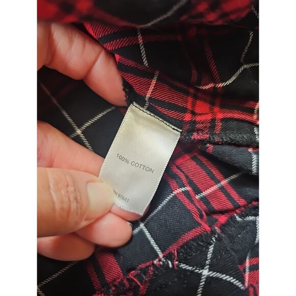 J Jill Shirt Womens Large Plaid Button Up Red & Black - Picture 5 of 7